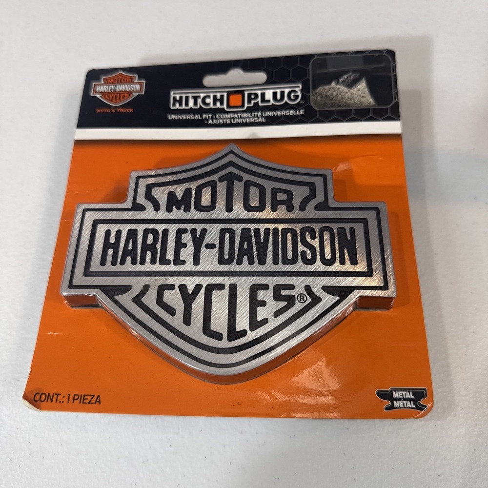 Harley Davidson Bar & Shield Orange Hitch Cover 2" & 1.25" Receiver Plug‎ NOS